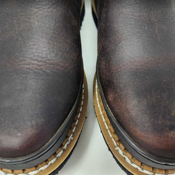 Women's 9.5 Georgia Giant Romeo slip on brown leather work boots GR362 - Picture 6 of 13